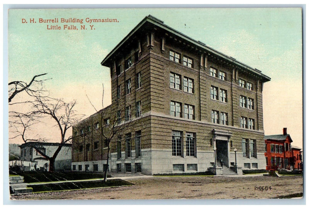 c1910 D.H. Burrell Building Gynasium Little Falls New York NY Postcard