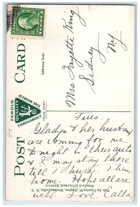 c1910 D.H. Burrell Building Gynasium Little Falls New York NY Postcard