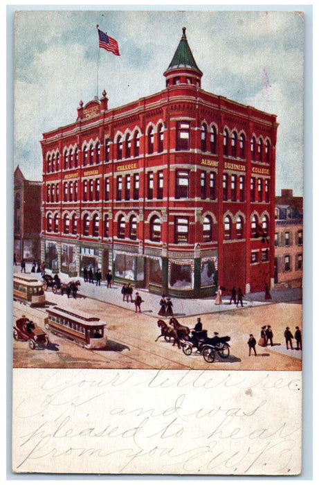 1908 Albany Business College Tompkins Co. Albany NY Antique Postcard