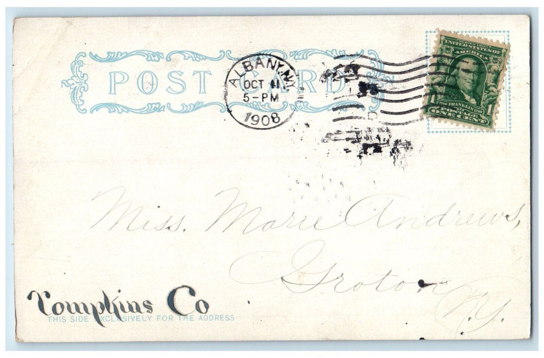 1908 Albany Business College Tompkins Co. Albany NY Antique Postcard