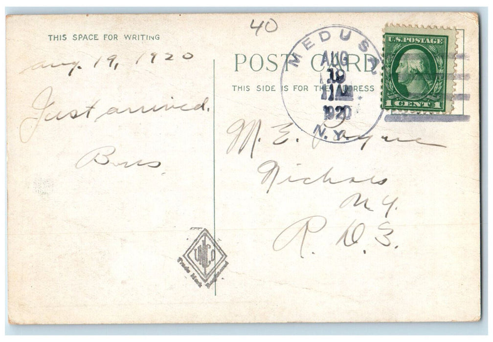 1920 Keeler's Hotel Albany New York NY Medusa NY Posted Antique Postcard