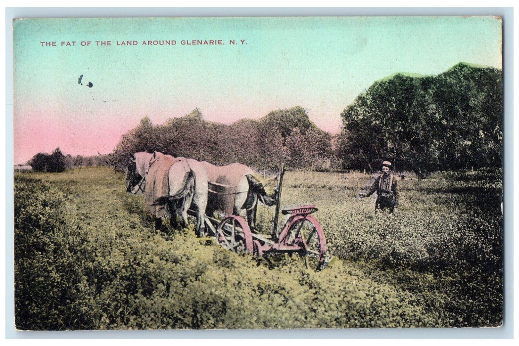 c1910 Horse The Fat of the Land Around Glenarie New York NY Postcard