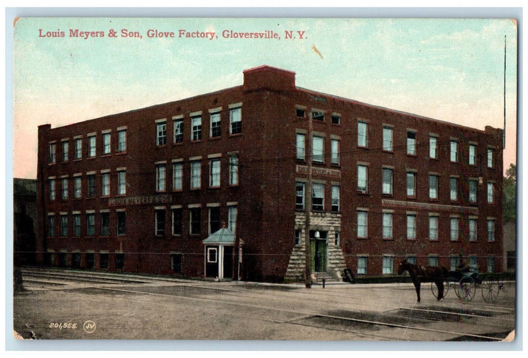 c1910 Louis Meyers & Son, Glove Factory Gloversville New York NY Postcard