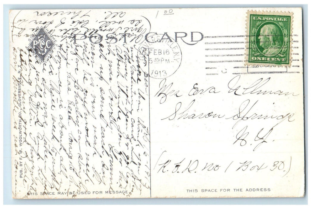 1913 J.G. & T. Robinson Leather Dressers Gloversville New York NY Postcard