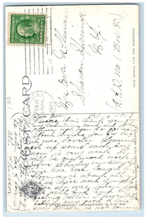 1913 J.G. & T. Robinson Leather Dressers Gloversville New York NY Postcard