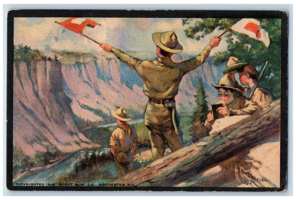 1918 Camp Signaling Scout Lake View New York NY Antique Posted Postcard