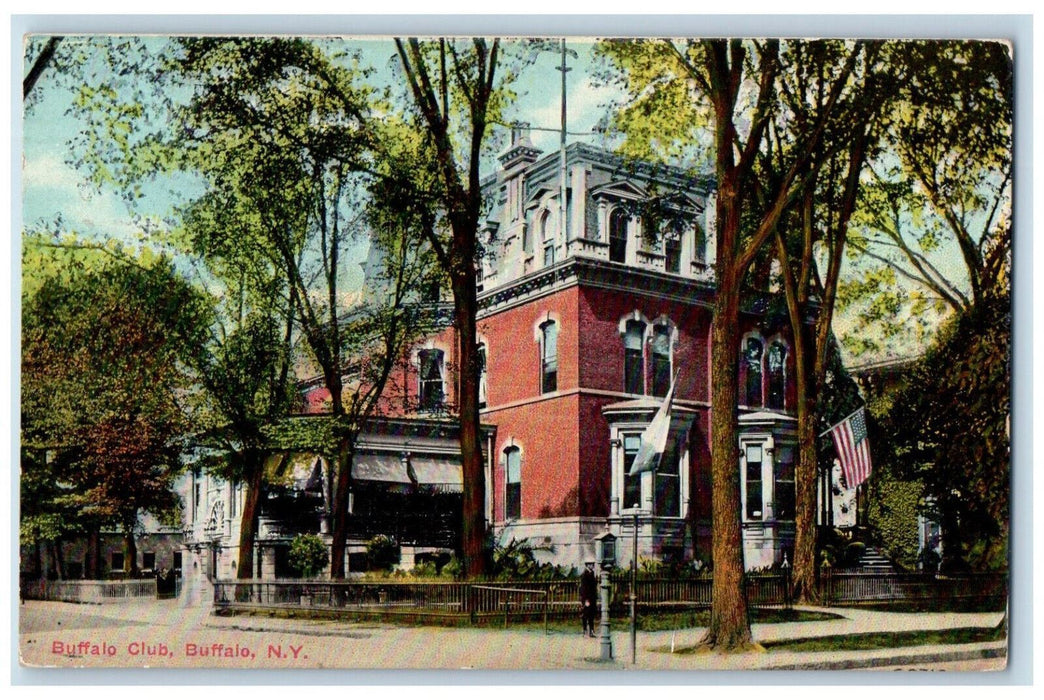 1910 Buffalo Club Building Buffalo New York NY Antique Posted Postcard