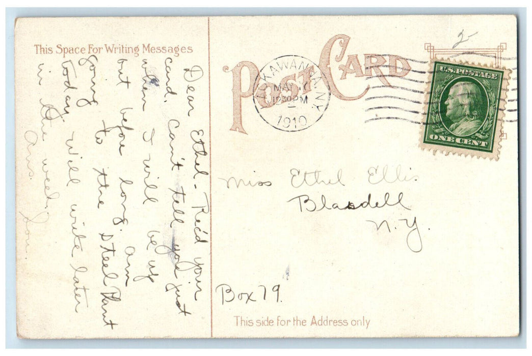 1910 Buffalo Club Building Buffalo New York NY Antique Posted Postcard