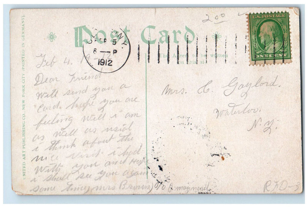 1912 Boating Near Marengo New York NY Glitters Antique Posted Postcard