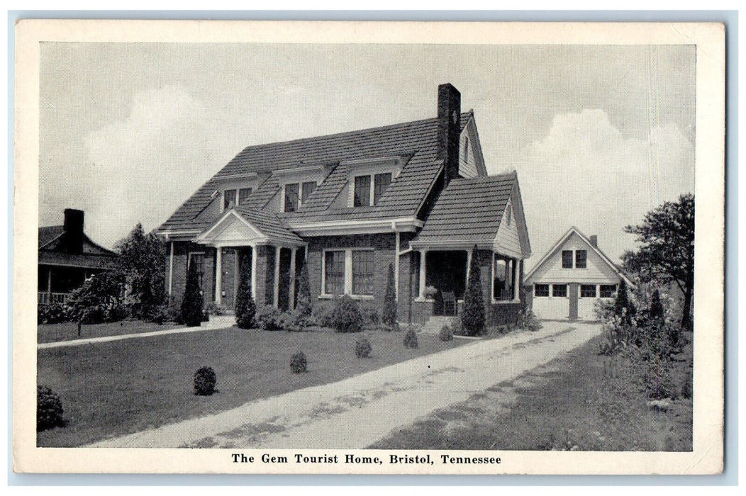 c1920's The Gem Tourist Home Bristol Tennessee TN Antique Unposted Postcard