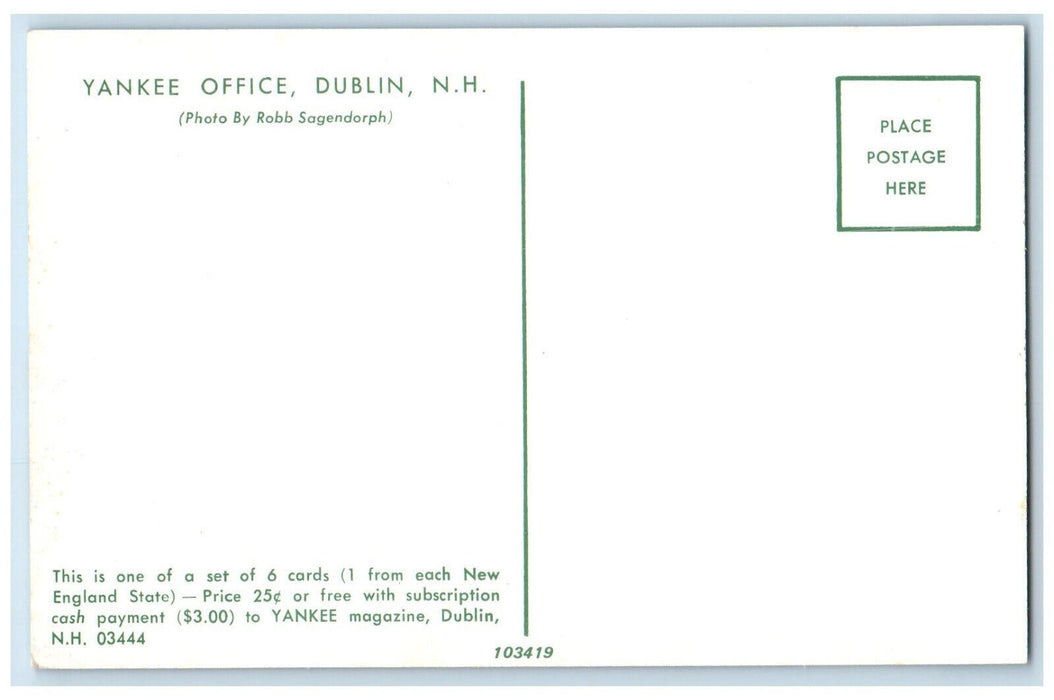c1950's Yankee Office Building Dublin New Hampshire NH Vintage Postcard