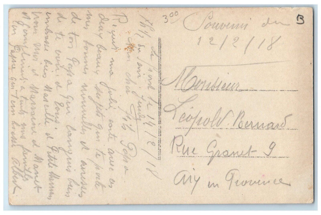 1918 Childrens Flowers In Basket House Church RPPC Photo Posted Antique Postcard