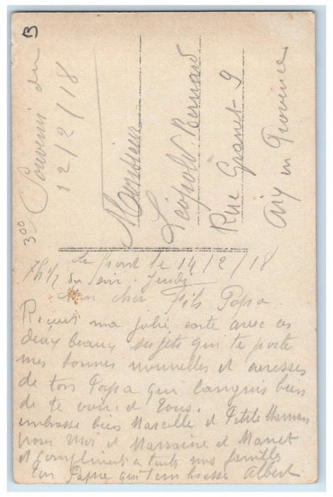 1918 Childrens Flowers In Basket House Church RPPC Photo Posted Antique Postcard