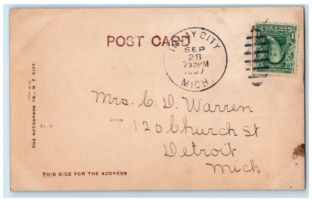 1907 Kittens Guarding The Ball RPPC Photo Imlay City MI Rotograph Postcard