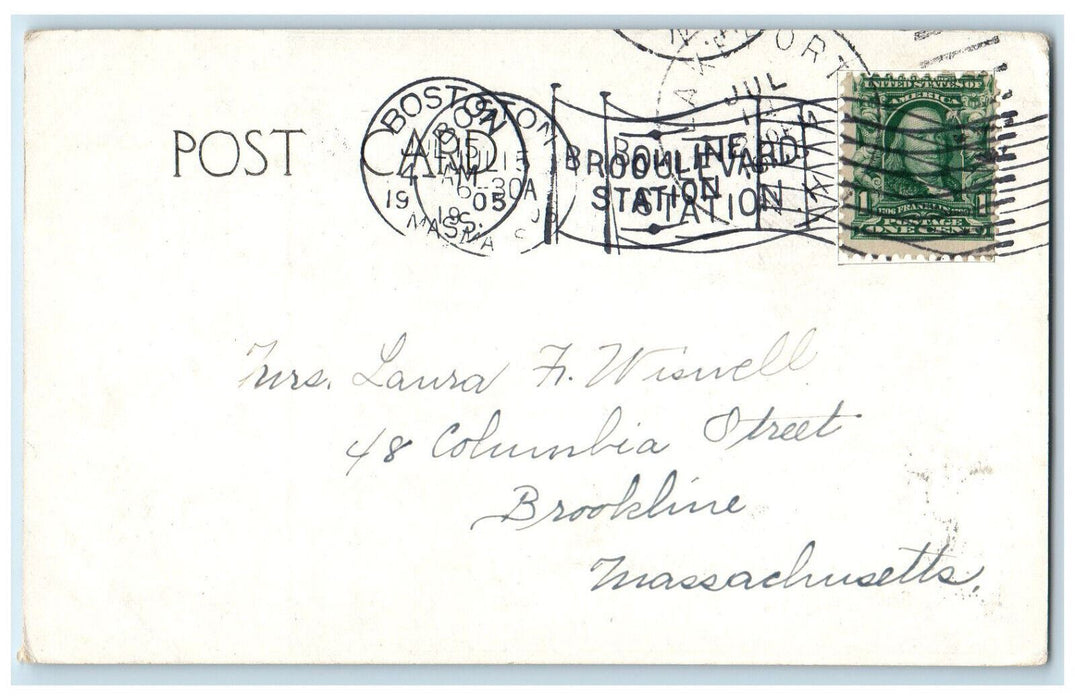 Appalachian Mountain Club Path From Boat Landing Lake Port NH Antique Postcard