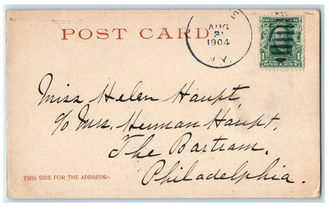 1904 Buttermilk Falls Raquette River Adirondack Mountains New York NY Postcard