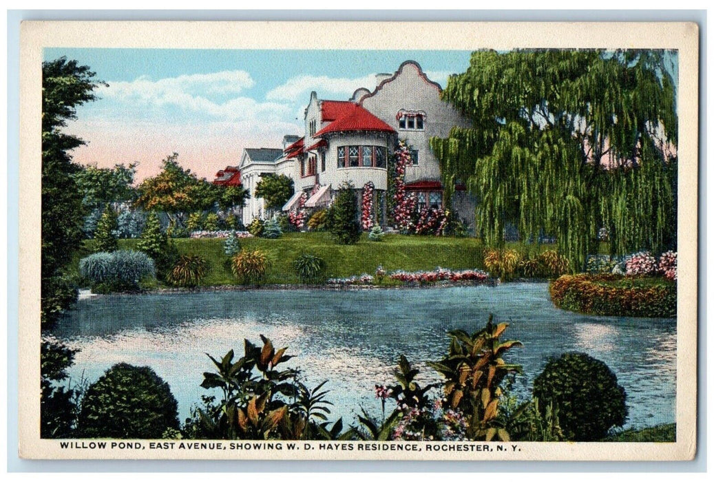 1910 Willow Pond East Avenue Showing Hayes Residence Rochester New York Postcard