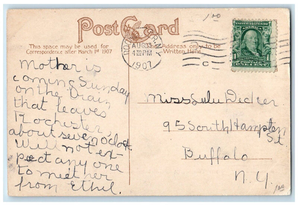 1907 Twilight Reservoir Looking Toward Highland Park Rochester New York Postcard