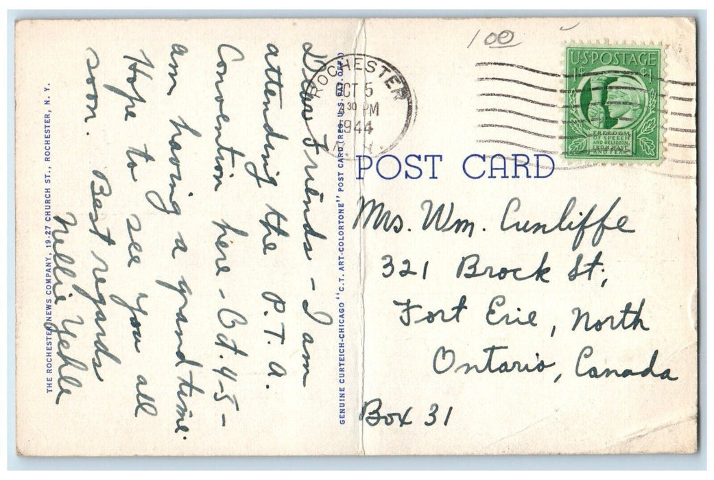 1944 Charlotte Harbor Port Rochester Building Naval Militia New York NY Postcard