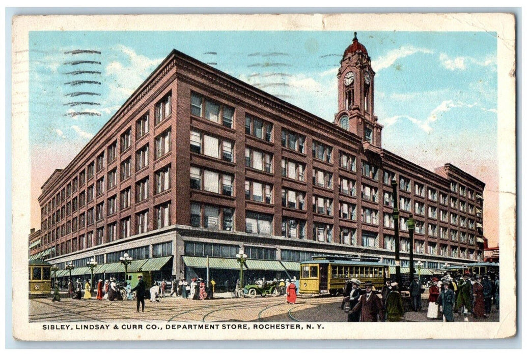 1916 Sibley Lindsay Curr Co Department Store Trolley Rochester New York Postcard