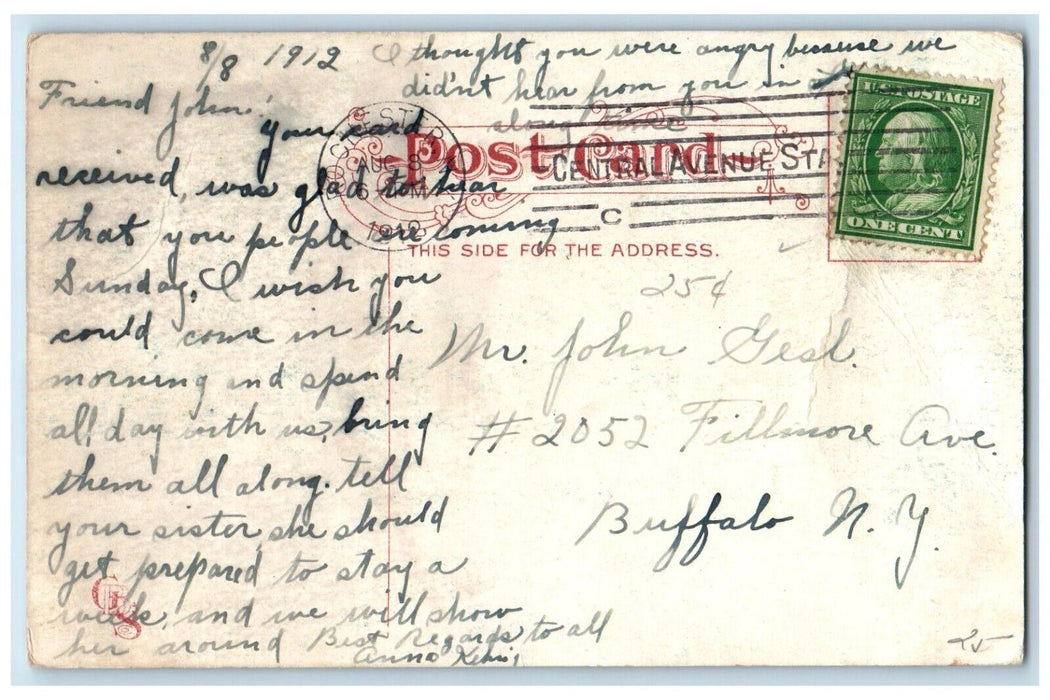 1912 Red Creek Genesee Valley Park River Lake Swans Rochester New York Postcard
