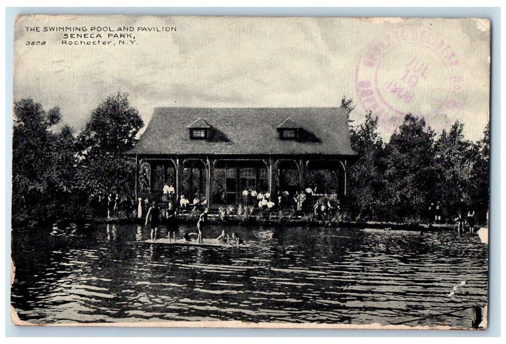 1908 Swimming Pool Pavilion Seneca Park Exterior Rochester New York NYPostcard