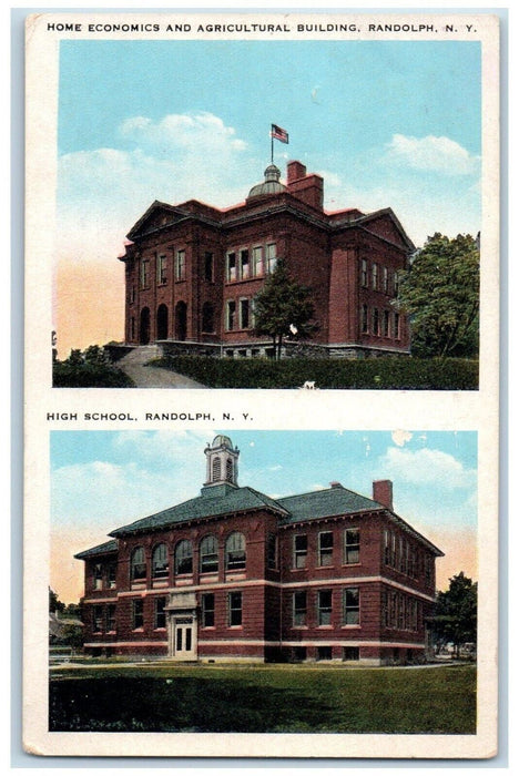 1944 Home Economics Agricultural Building High School Randolph New York Postcard