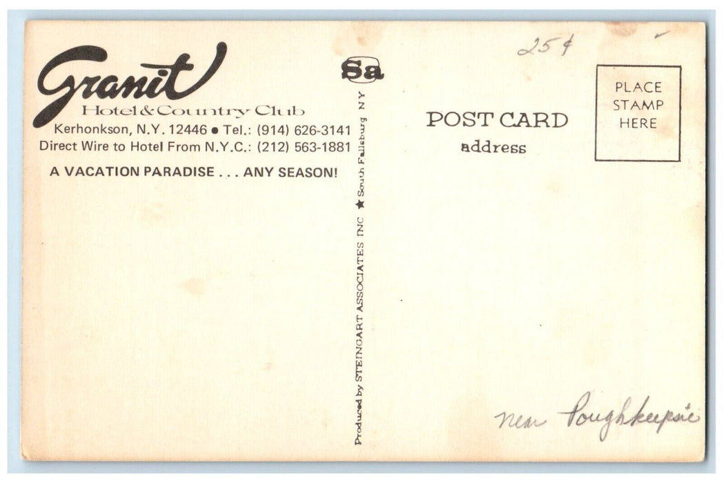 1960 Aerial View Granit Hotel Country Club Paradise Kerhonkson New York Postcard