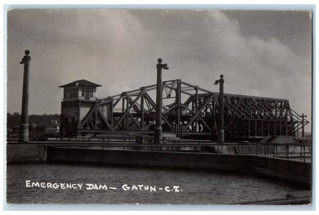 c1910's Emergency Dam Gatun Canal Zone Panama RPPC Photo Unposted Postcard