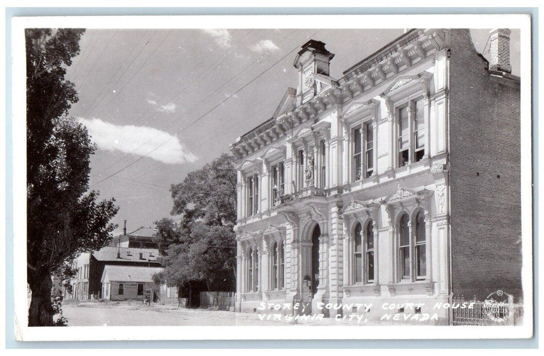 c1950's Court House Storey County Frascher Virginia City NV RPPC Photo Postcard