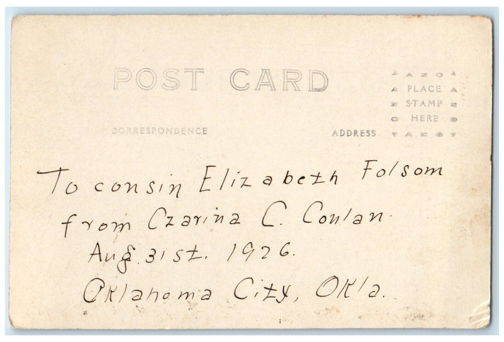 1926 Native American Horse Dog Teepee Cache Craterville OK RPPC Photo Postcard