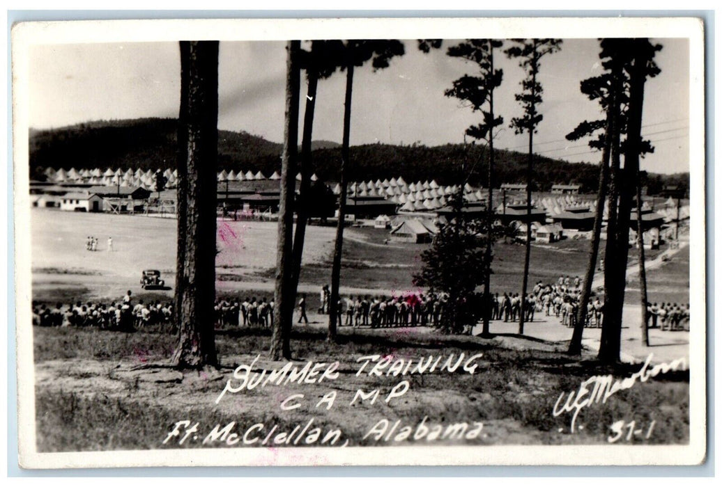 1939 Summer Training Camp US Army Fort McClellan Anniston AL RPPC Photo Postcard