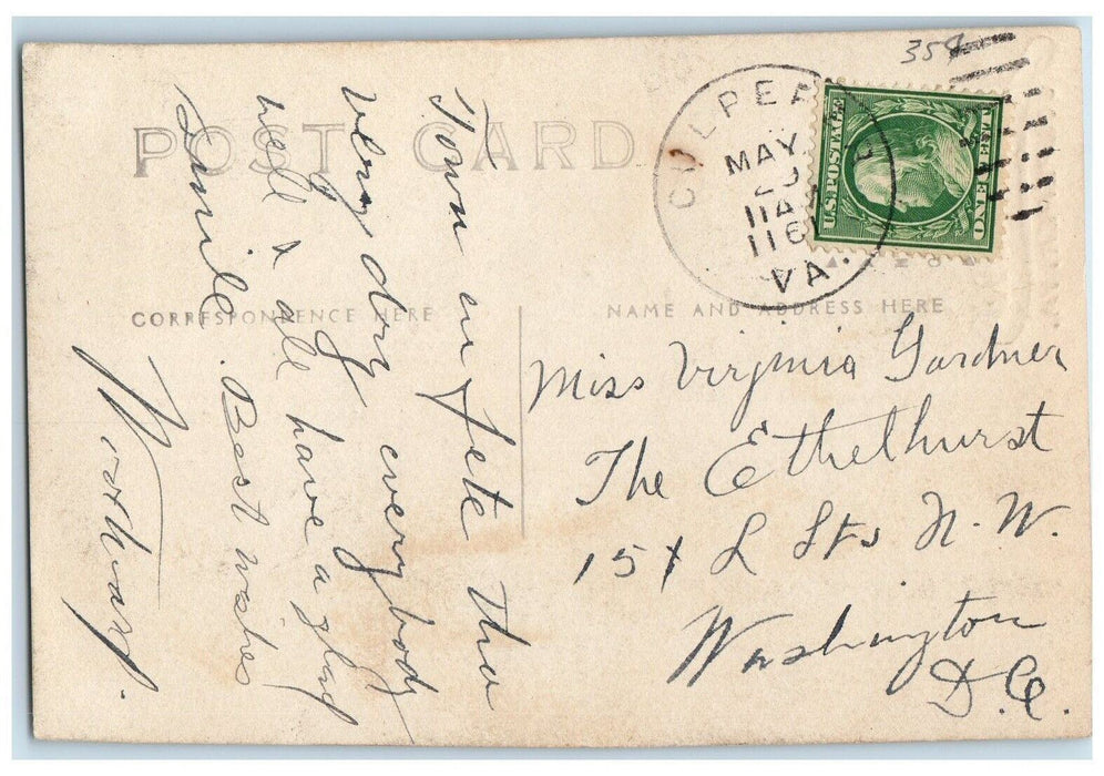 c1910's Confederate Soldier Civil War Memorial Culpeper VA RPPC Photo Postcard