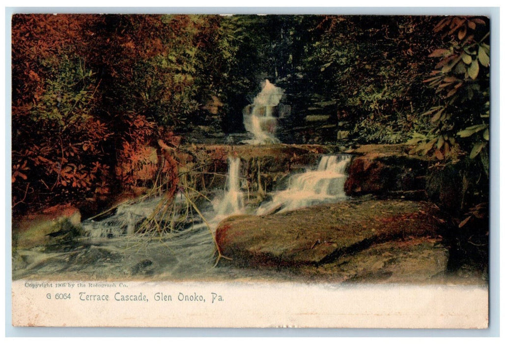 1906 Scenic View Terrace Cascade Glen Onoko Pennsylvania PA Rotograph Postcard