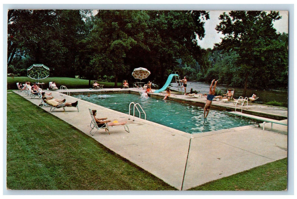 Edgewater Acres Vacation Resort Bathing Swimming Pool Alexandria PA Postcard