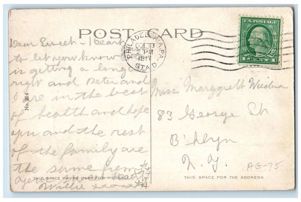 1917 Mountain Scenic Railway Willow Grove Park Philadelphia PA Antique Postcard