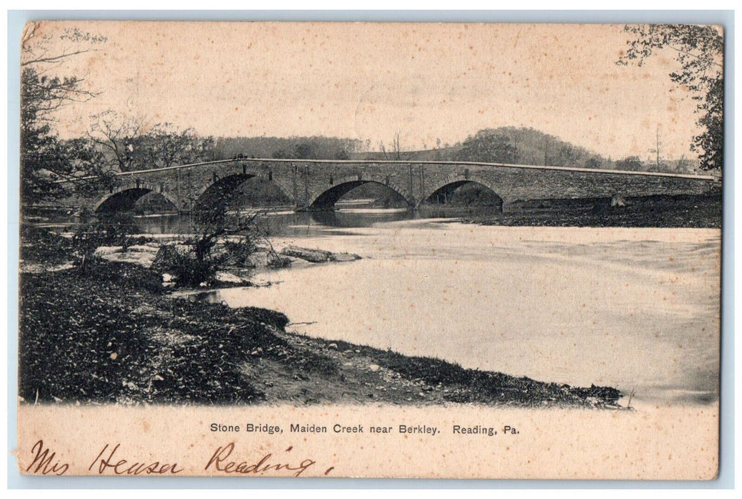 1909 Stone Bridge Maiden Creek Near Berkley Reading Pennsylvania PA Postcard