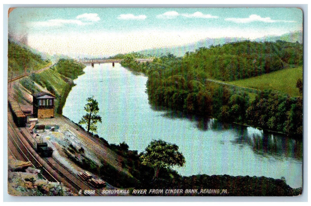 1907 View Of Schuylkill River From Cinder Bank Reading Pennsylvania PA Postcard