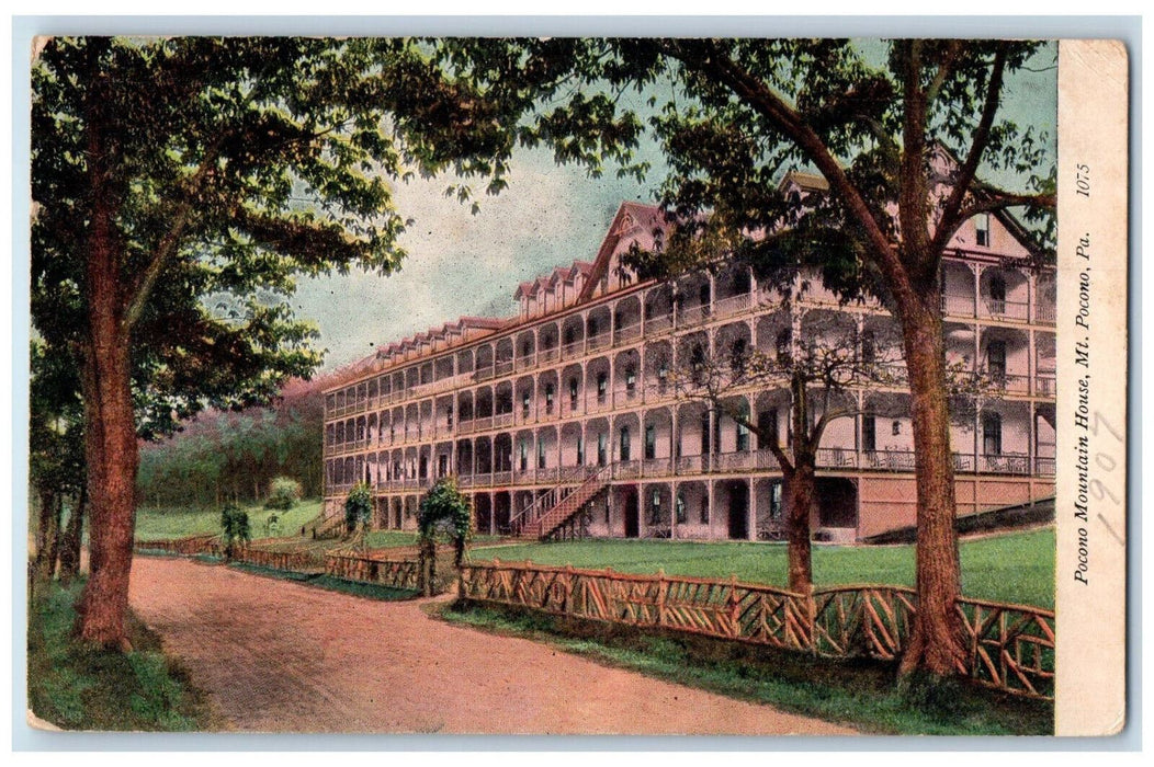 Pocono Mountain House Building Exterior View Mt. Pocono Pennsylvania PA Postcard