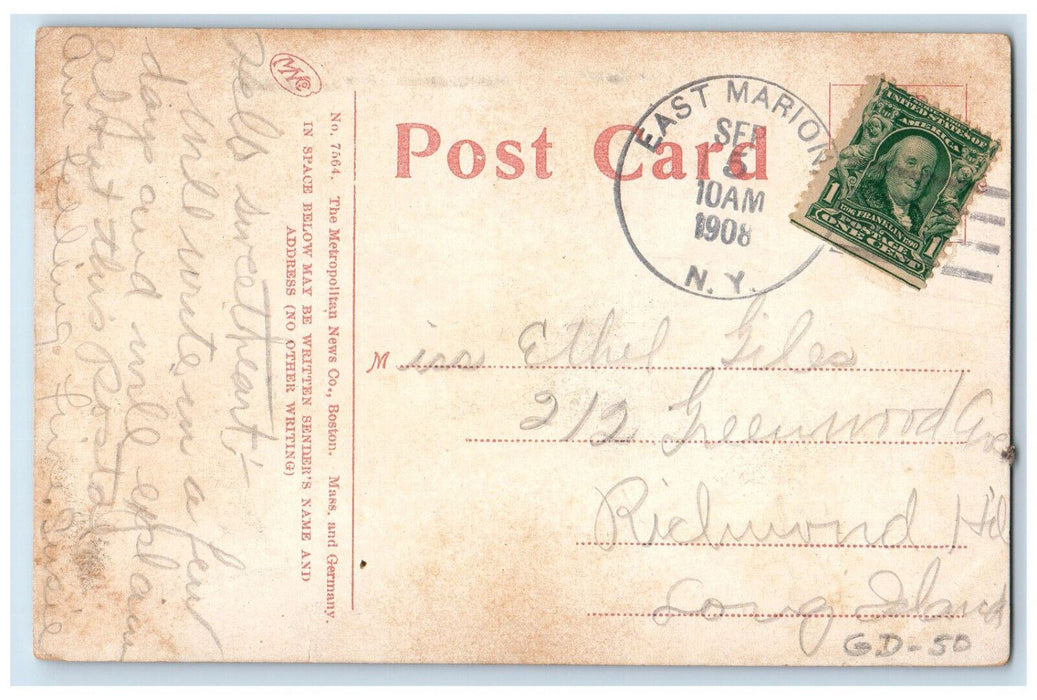 1908 View Of Hunnelwell Garden Wellesley Massachusetts MA Antique Postcard