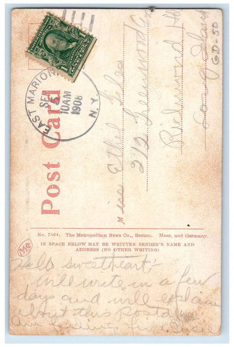 1908 View Of Hunnelwell Garden Wellesley Massachusetts MA Antique Postcard