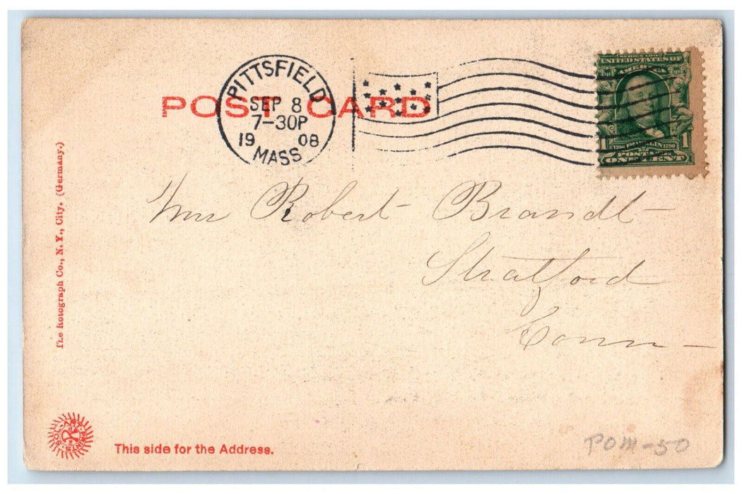 1908 The Mapplewood House Mansion Pittsfield Massachusetts MA Antique Postcard