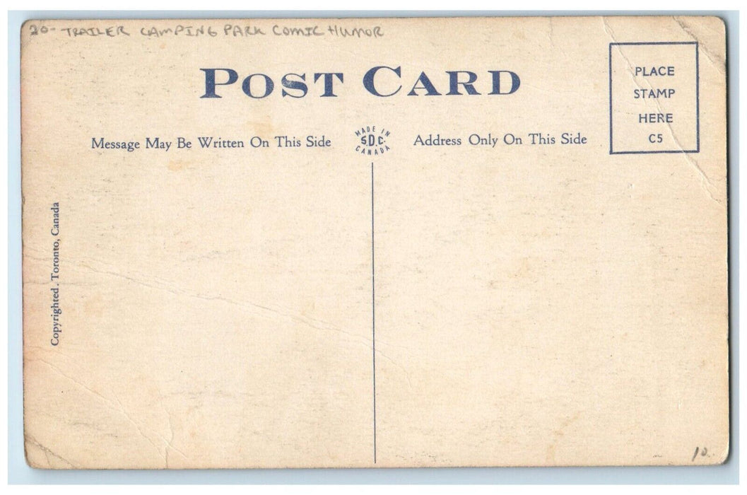 c1910's Trailer Camping Park Comic Humor We Are Coming Or Going Antique Postcard