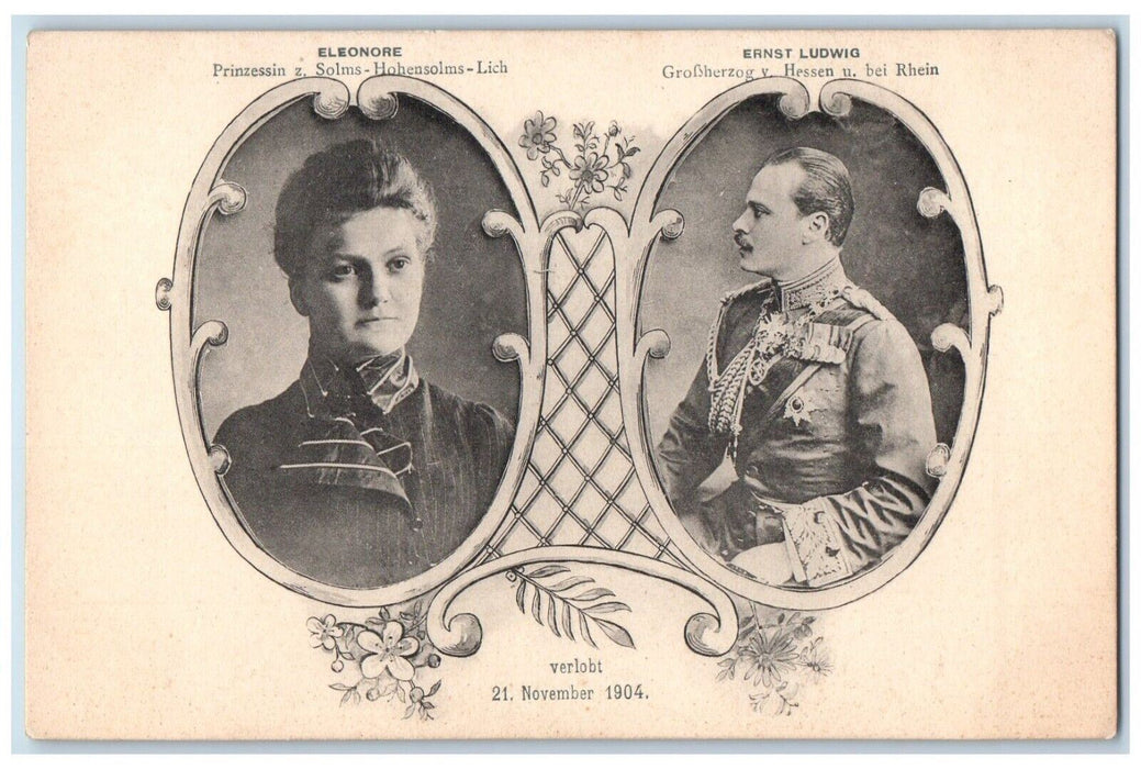 1904 Engagement German Princess Grand Duke Hesse Eleonore Ernst Ludwig Postcard