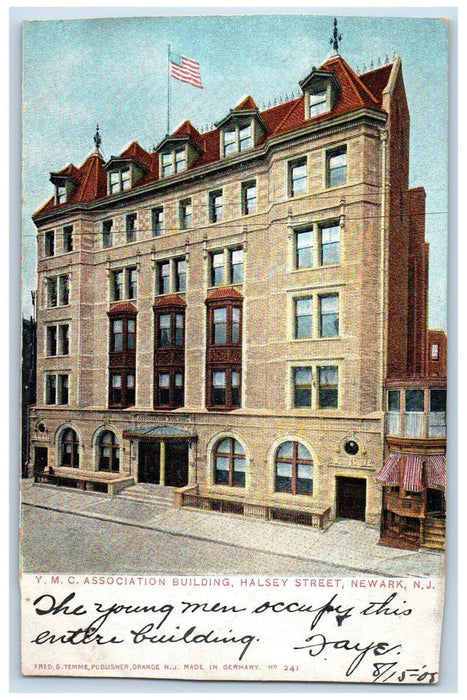 1905 Y.M.C. Association Building Halsey Street Newark New Jersey NJ Postcard