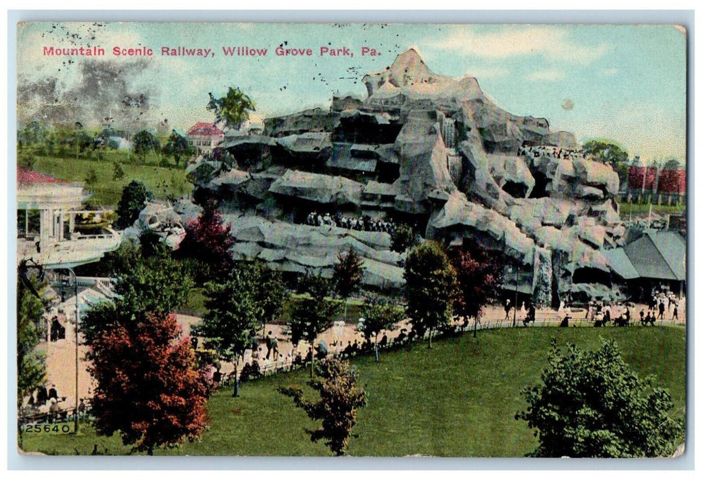 1911 Mountain Scenic Railway Willow Grove Park PA Antique Posted Postcard