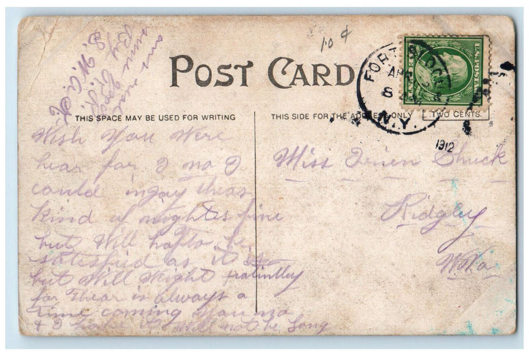 1912 Moonlight at Fort Slocum New York NY Posted Antique Postcard