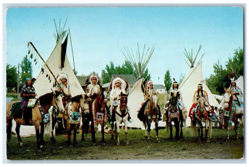 1960 Indians of the Nez Perce Tribe Grangeville Idaho ID Vintage Postcard