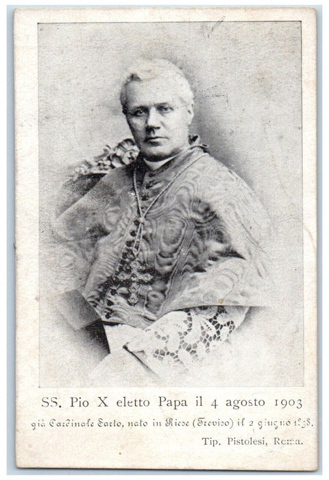 1903 SS Piox X Eletto Papa Elected Pope Religious Unposted Antique Postcard