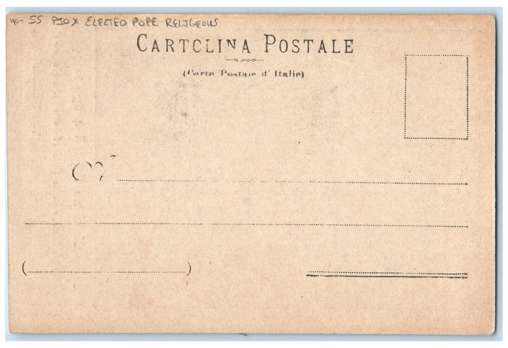 1903 SS Piox X Eletto Papa Elected Pope Religious Unposted Antique Postcard